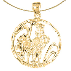 10K, 14K or 18K Gold Chinese Zodiacs - Rooster Pendant