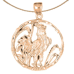 10K, 14K or 18K Gold Chinese Zodiacs - Rooster Pendant