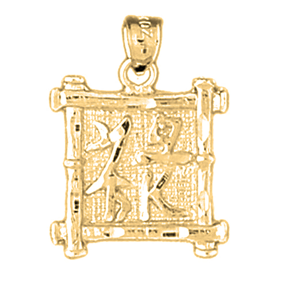 Yellow Gold-plated Silver Chinese Zodiacs - Rich Pendant