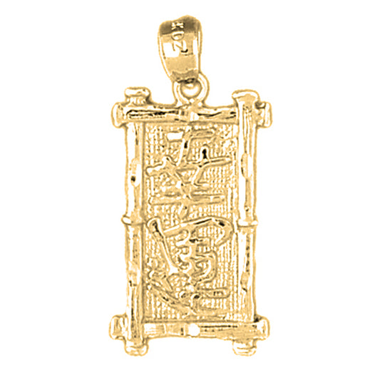 Yellow Gold-plated Silver Chinese Zodiacs - Good Luck Pendant