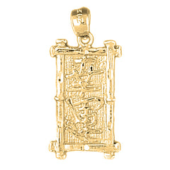 Yellow Gold-plated Silver Chinese Zodiacs - Good Luck Pendant