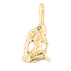 Yellow Gold-plated Silver Aquarius Zodiac Sign Pendant