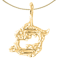 Colgante con signo del zodíaco de Piscis en plata de ley (bañado en rodio o oro amarillo)