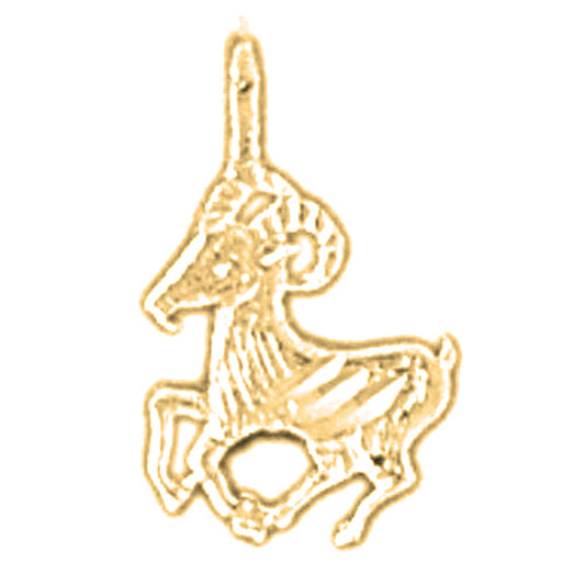 Yellow Gold-plated Silver Aries Zodiac Sign Pendant