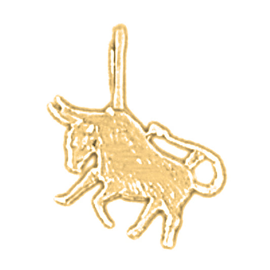 Yellow Gold-plated Silver Taurus Zodiac Sign Pendant