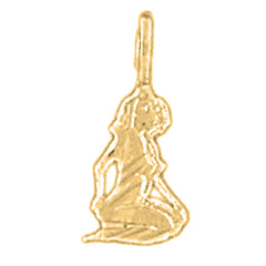 Yellow Gold-plated Silver Gemini Zodiac Sign Pendant