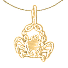 Sterling Silver Cancer Zodiac Sign Pendant (Rhodium or Yellow Gold-plated)