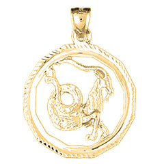 Yellow Gold-plated Silver Capricorn Zodiac Sign Pendant