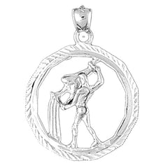 Sterling Silver Aquarius Zodiac Sign Pendant