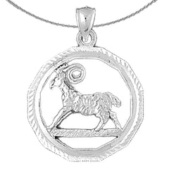 Colgante con signo del zodíaco Aries de plata de ley (bañado en rodio o oro amarillo)