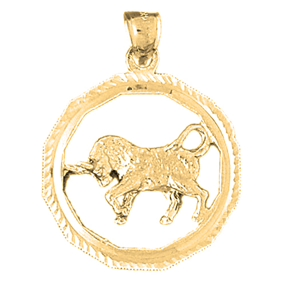 Yellow Gold-plated Silver Taurus Zodiac Sign Pendant