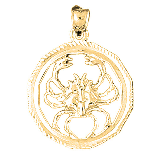 Yellow Gold-plated Silver Cancer Zodiac Sign Pendant