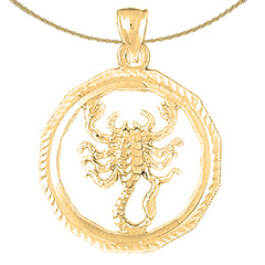 Anhänger mit Sternzeichen Skorpion aus Sterlingsilber (rhodiniert oder gelbvergoldet)