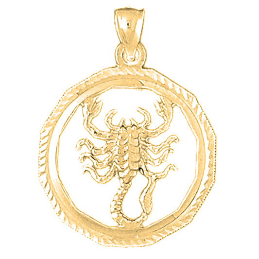 Yellow Gold-plated Silver Scorpio Zodiac Sign Pendant