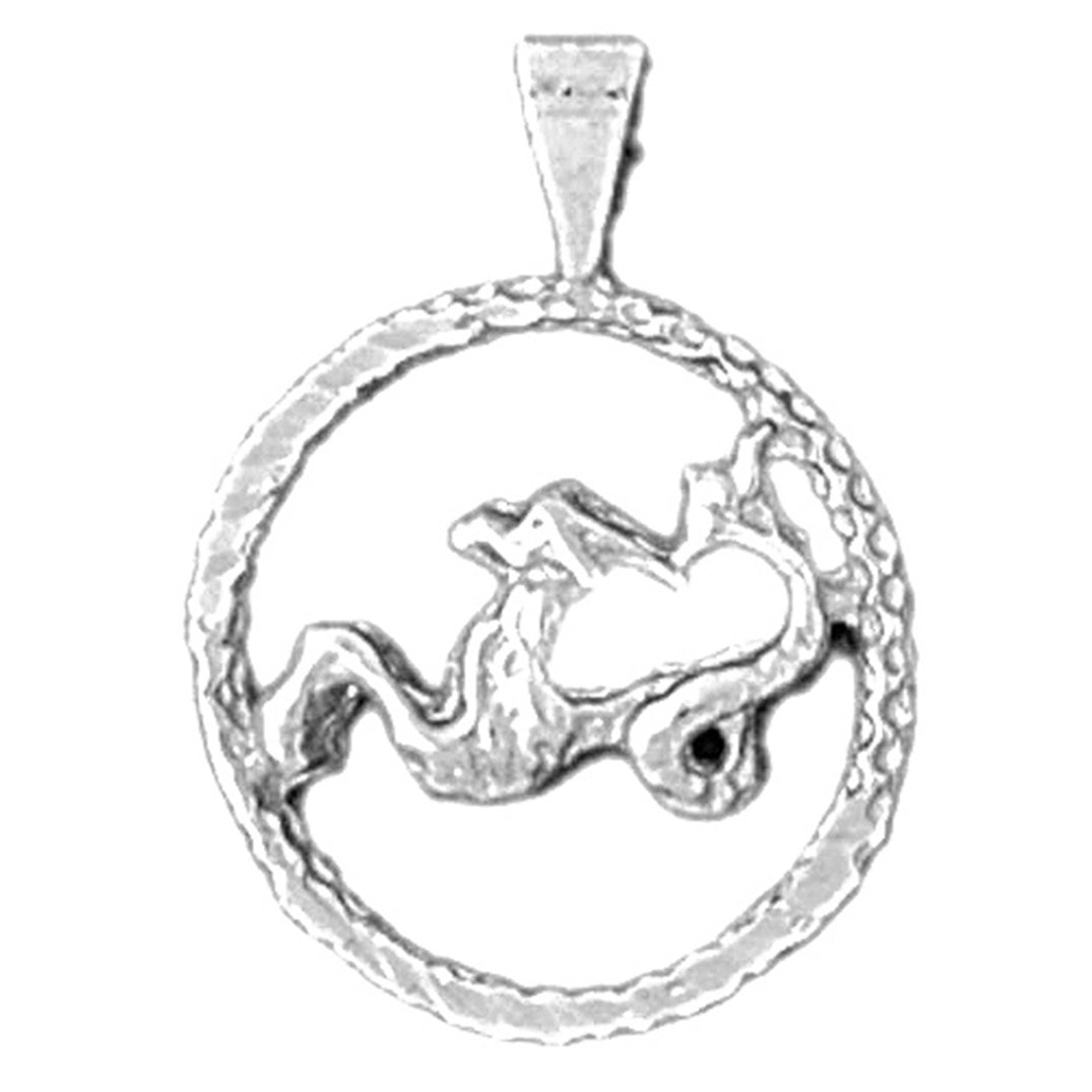 Sterling Silver Capricorn Zodiac Sign Pendant