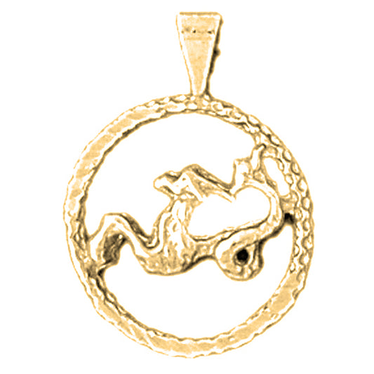 Yellow Gold-plated Silver Capricorn Zodiac Sign Pendant