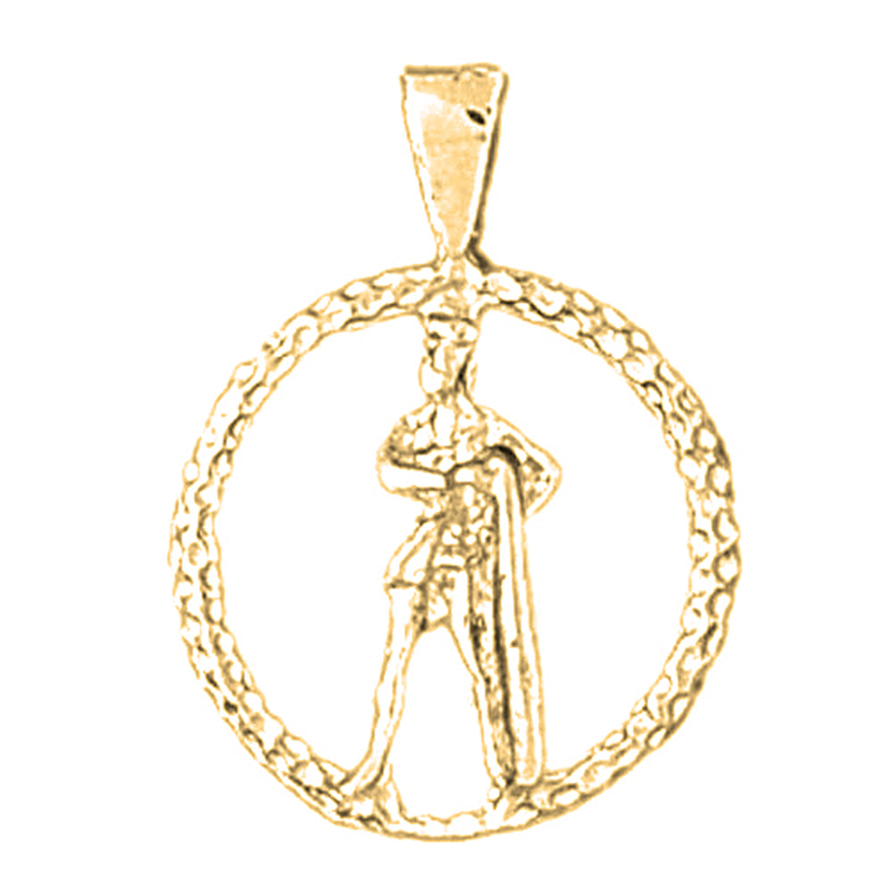 Yellow Gold-plated Silver Aquarius Zodiac Sign Pendant