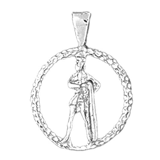 Sterling Silver Aquarius Zodiac Sign Pendant