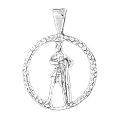 Sterling Silver Aquarius Zodiac Sign Pendant