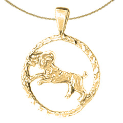 Sterling Silver Aries Zodiac Sign Pendant (Rhodium or Yellow Gold-plated)