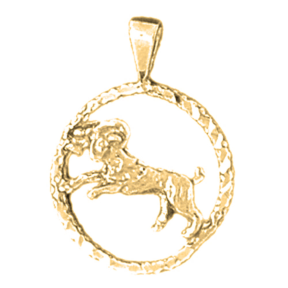 Yellow Gold-plated Silver Aries Zodiac Sign Pendant