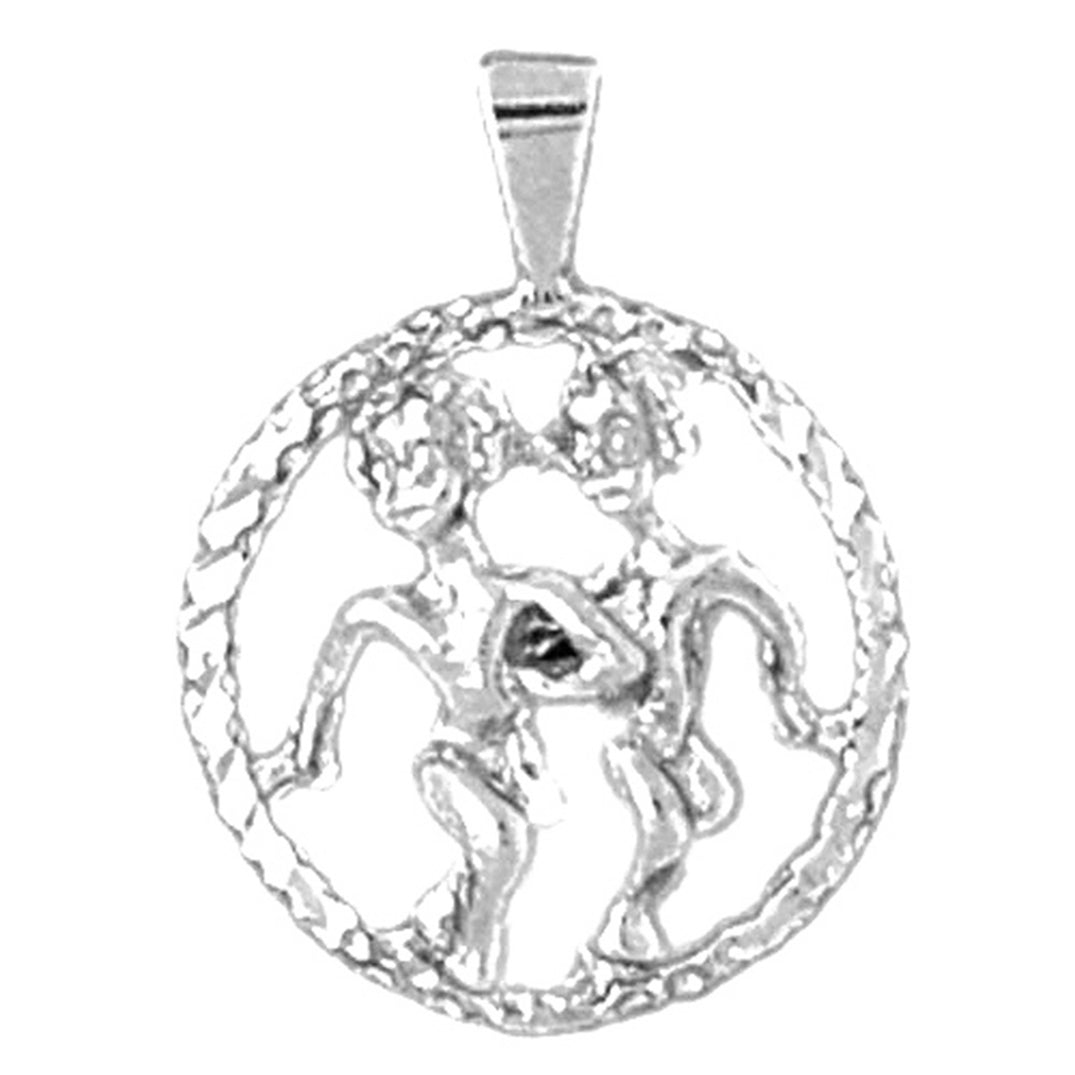 Sterling Silver Gemini Zodiac Sign Pendant