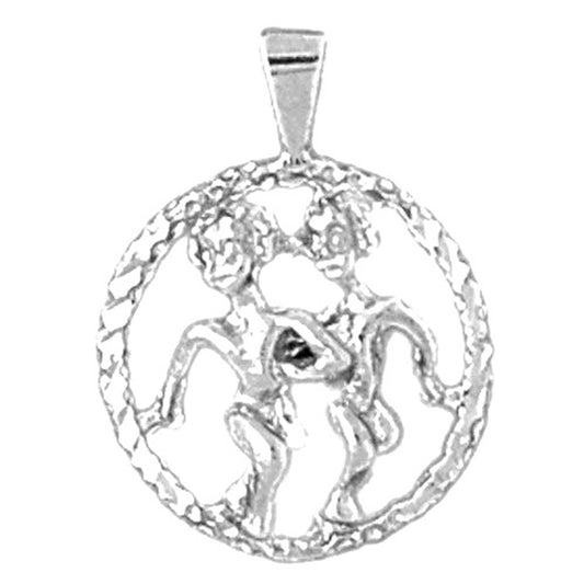 Sterling Silver Gemini Zodiac Sign Pendant