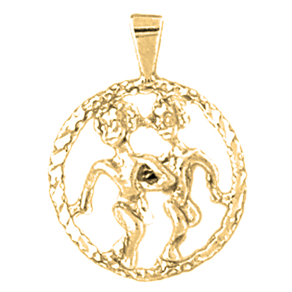 Yellow Gold-plated Silver Gemini Zodiac Sign Pendant