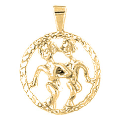 Yellow Gold-plated Silver Gemini Zodiac Sign Pendant