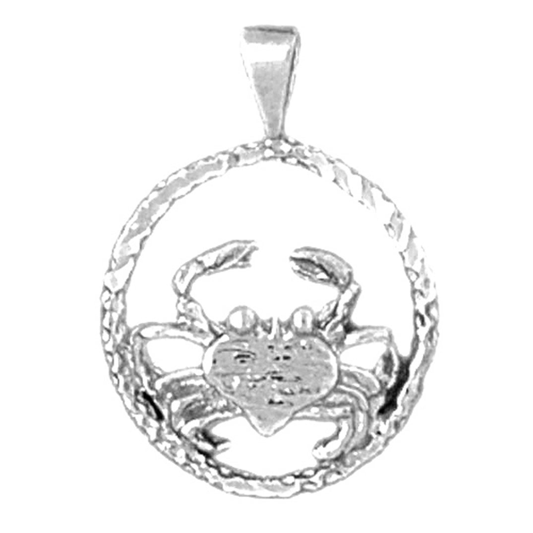 Sterling Silver Cancer Zodiac Sign Pendant