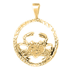 Yellow Gold-plated Silver Cancer Zodiac Sign Pendant