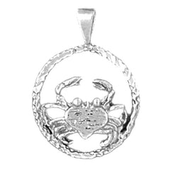 Sterling Silver Cancer Zodiac Sign Pendant