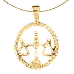 Colgante con signo del zodíaco Libra de plata de ley (bañado en rodio o oro amarillo)
