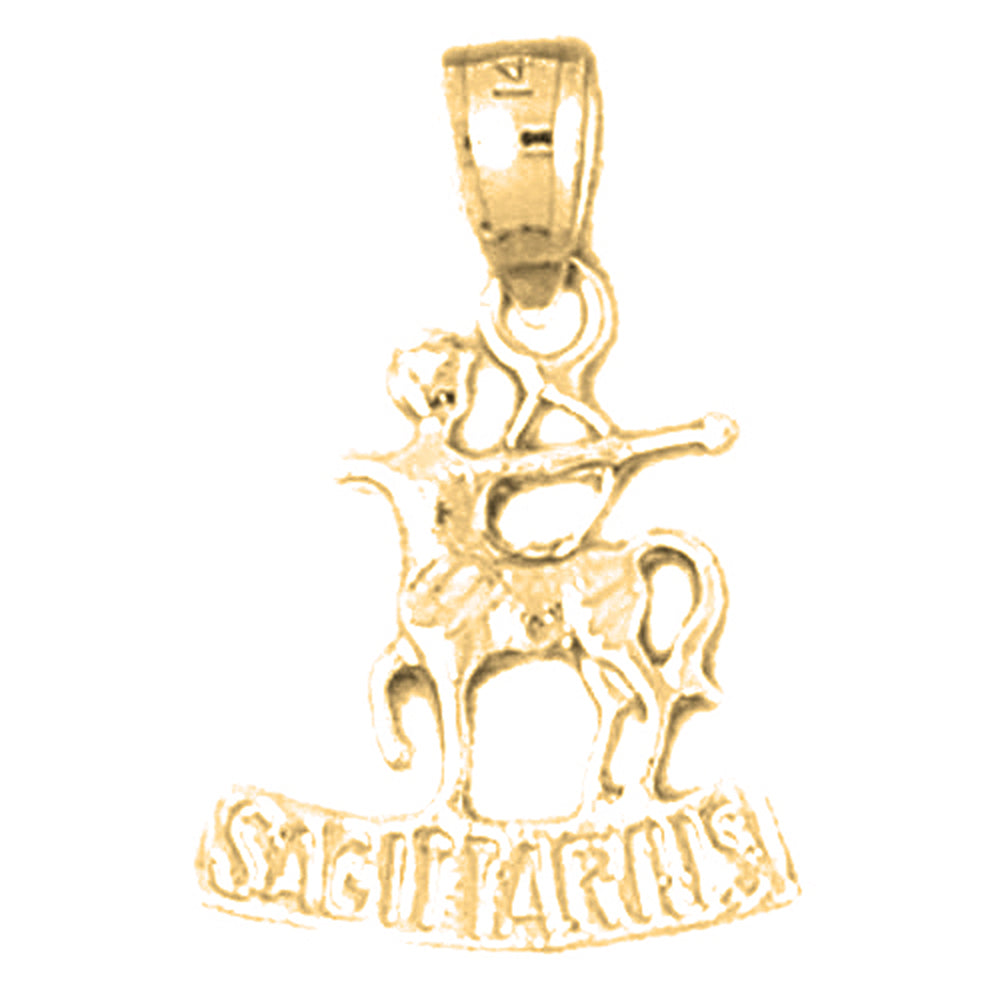 Yellow Gold-plated Silver Capricorn Zodiac Sign Pendant