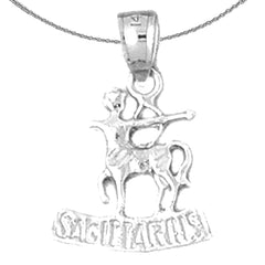 Sterling Silver Capricorn Zodiac Sign Pendant (Rhodium or Yellow Gold-plated)