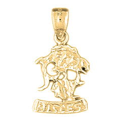 Yellow Gold-plated Silver Pisces Zodiac Sign Pendant