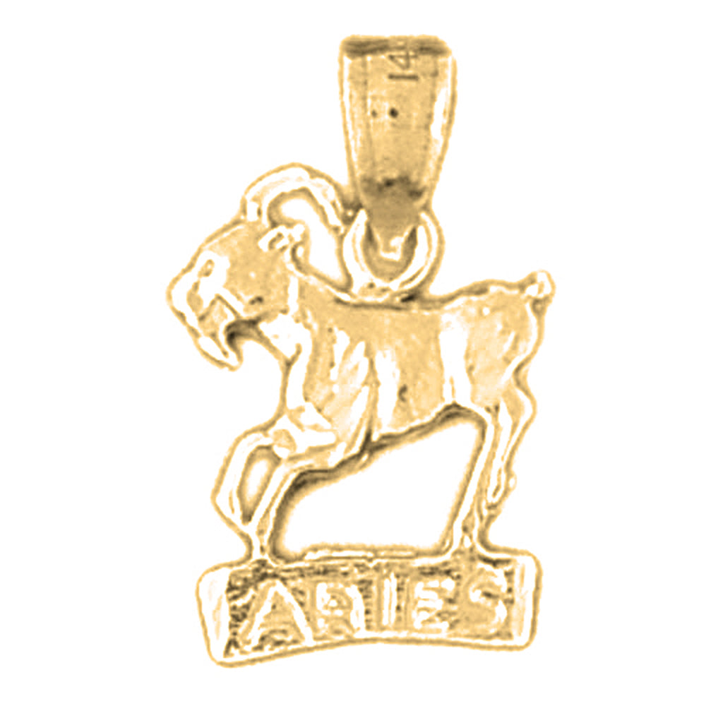 Yellow Gold-plated Silver Aries Zodiac Sign Pendant