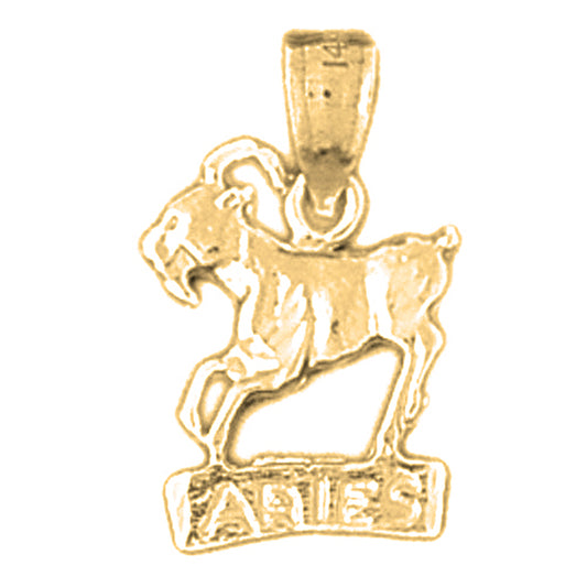 Yellow Gold-plated Silver Aries Zodiac Sign Pendant