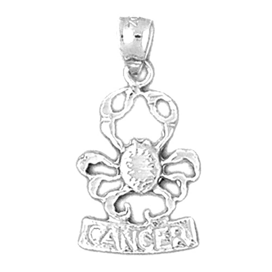 Sterling Silver Cancer Zodiac Sign Pendant