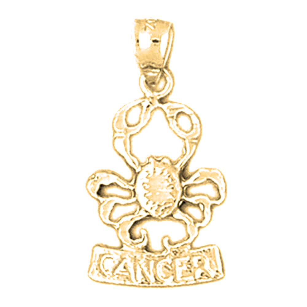 Yellow Gold-plated Silver Cancer Zodiac Sign Pendant