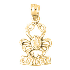 Yellow Gold-plated Silver Cancer Zodiac Sign Pendant