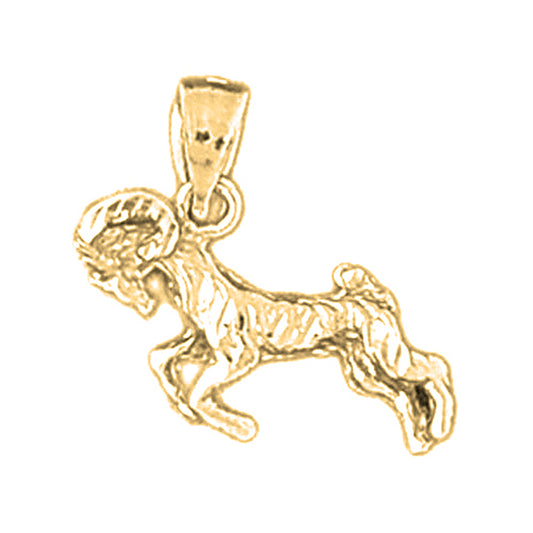 Yellow Gold-plated Silver Aries Zodiac Sign Pendant