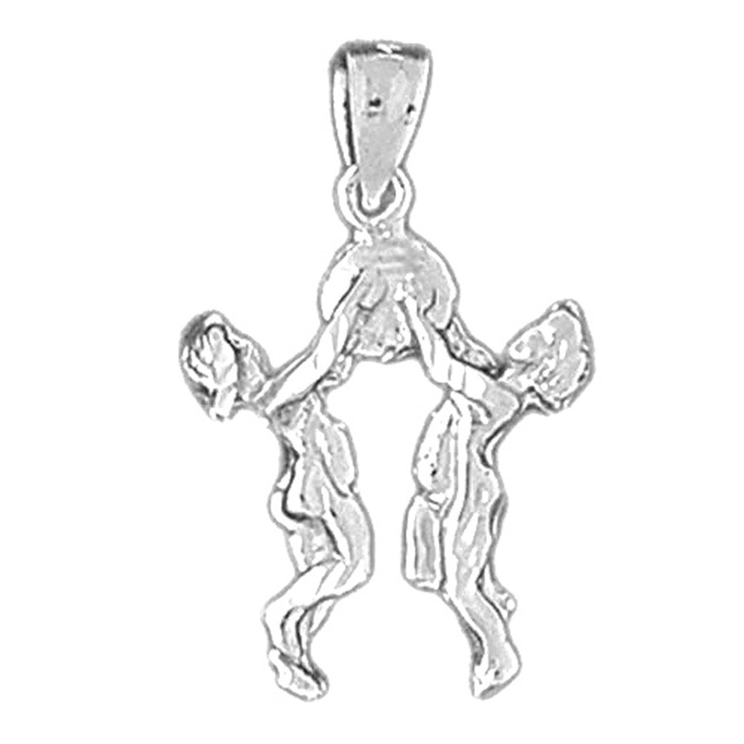 Sterling Silver Gemini Zodiac Sign Pendant