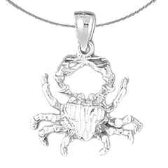 Sterling Silver Cancer Zodiac Sign Pendant (Rhodium or Yellow Gold-plated)