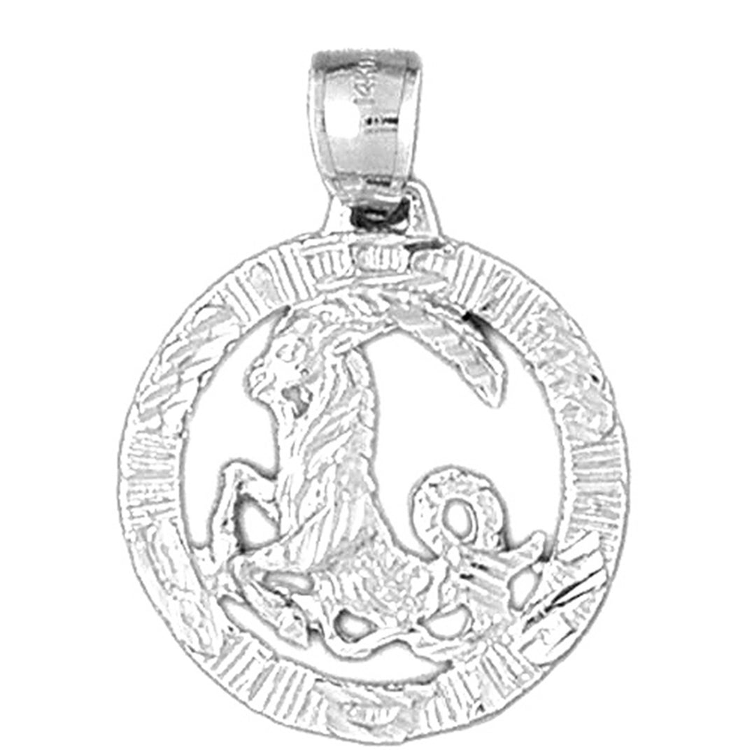 Sterling Silver Capricorn Zodiac Sign Pendant