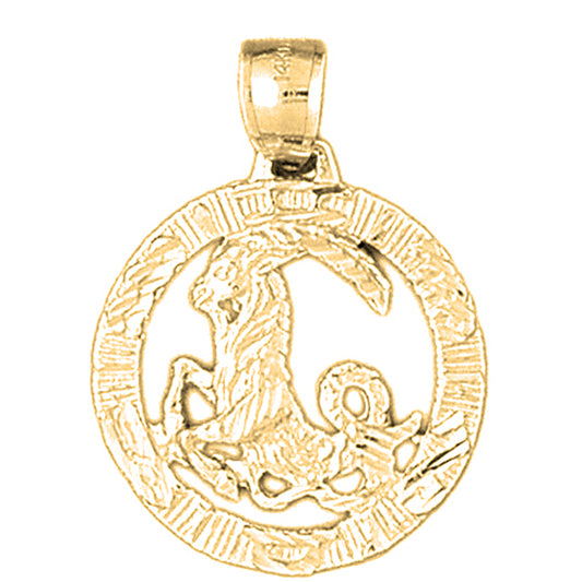 10K, 14K or 18K Gold Zodiac - Capricorn Pendant