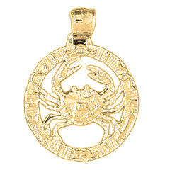 Yellow Gold-plated Silver Cancer Zodiac Sign Pendant