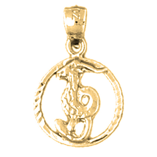 Yellow Gold-plated Silver Capricorn Zodiac Sign Pendant