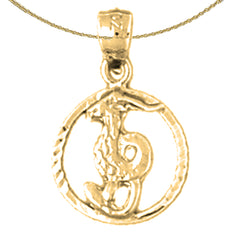 Sterling Silver Capricorn Zodiac Sign Pendant (Rhodium or Yellow Gold-plated)