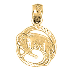 Yellow Gold-plated Silver Aries Zodiac Sign Pendant